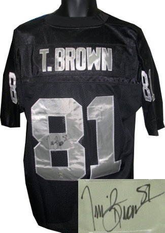 Tim Brown signed Oakland Raiders Black Prostyle Jersey #81- Brown Hologram