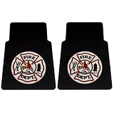 Front Floor Mat Set - Fire Fighter Firefighters Fire Dept Maltese Cross