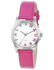 Haurex Italy Womens 6A505DPP Diamond-Accented Mini City Pink Leather  Watch