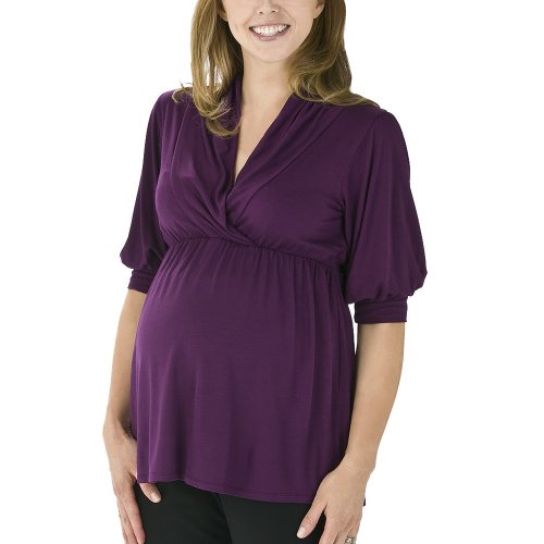 Liz Lange® Shawl Collar V-Neck Top - Purple