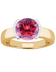2.20 Ct Round Pink VS2/SI1 Diamond 18K Yellow Gold Ring