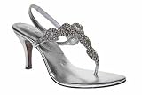 Unze Evening Wear - L9455-Silver-7.0