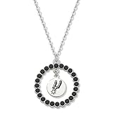 NBA San Antonio Spurs Necklace W/ Black Crystal Wreath