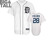 Prince Fielder Jersey: Big & Tall Majestic Home White Replica #28 Detroit Tigers Jersey