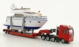 MAN Schwertransporter with Yacht + 2 figures, Model Car, Ready-made, Siku 1:87IMAGE
