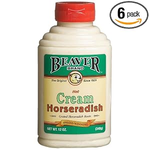 Beaver Brand Cream Style Horseradish, 12-Ounce Squeezable Bottles (Pack of 6) by Beaver