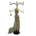 Leopard Print Dress Form Jewelry Stand Mannequin Black & White 15"