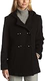 Search : AK Anne Klein Women's Wool Double Breasted Seamed Detail Hooded Pea Coat