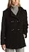 AK Anne Klein Women's Wool Double Breasted Seamed Detail Hooded Pea Coat