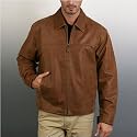 Men's Open-Bottom Leather Bomber Jacket - Regular, Tall, Big, Big & Tall