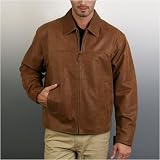 Men's Open-Bottom Leather Bomber Jacket - Regular, Tall, Big, Big & Tall