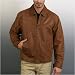Apparel : Men's Open-Bottom Leather Bomber Jacket - Regular, Tall, Big, Big & Tall