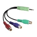 Hama Adapter für Samsung 3,5-mm-Klinken-Stecker - 3 Cinch-Kupplungen (YUV)
