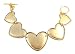 Bracelet - B131 - Designer Inspired Heart Link ~ Gold Tone Metal