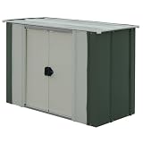 xs-stock Rowlinson 4x2 Metal Storette - Olive Green and White