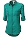 J.TOMSON Womens Long Sleeve Button Down Blouse