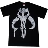 Star Wars: Boba Fett Mandalorian Mythosaur Skull Black T Shirt, Adult Large