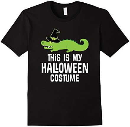 Men's Halloween Costume T-shirt Alligator Witch Funny Tee Large Black