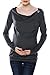 Arshiner Women's Cowl Neck Long Sleeve Maternity Nursing Tunic Blouse,Gray,Large
