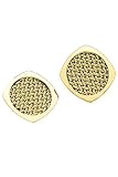 14k Gold Cufflinks - Solid 14k Gold Corner Curve Mesh Cufflinks