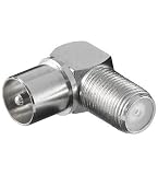 Adapter:F-Kupplung>Koaxial-Stecker, 90�, Winkel