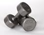 5-50 Pound 12-Sided Solid Gray Dumbbell Set with Dumbbell Rack