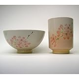 萩焼(はぎやき) お茶の間セット桜セット(飯茶碗・湯呑)化粧箱付/
