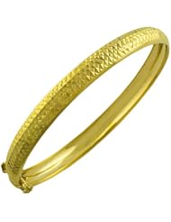14 Karat Yellow Gold 7-mm Diamond-cut Bangle
