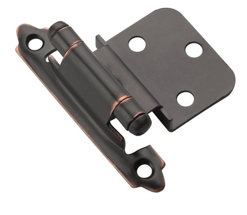 Amerock BP3428-ORB Self-Closing Face Mount 3/8-Inch Inset Hinge, Oil Rubbed Bronze