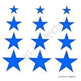 Blue Star Bicycle Reflective Reflector Sticker Decal