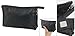uxcell® Black Grid Pattern Cosmetic Make Up Small Zippered Bag