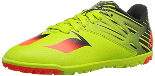 adidas Performance Messi 15.3 TF J Soccer Shoe (Little Kid/Big Kid), Semi Solar Slime/Solar Red/Black, 1.5 M US Little Kid