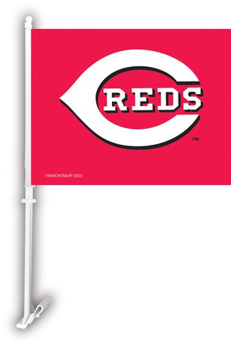Cincinnati Reds CAR FLAG w/Wall Brackett Set of 2
