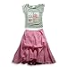 Khaki Skirts - Mish - Toddler Girls Short Sleeve Skirt Set, Khaki, Pink (Size 2T)