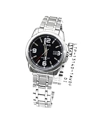 Casio Womens LTP1314D-1AV Silver Stainless-Steel Quartz Watch with Black Dial