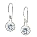 1.50 Ct Round Sky Blue Aquamarine Sterling Silver wrap Stud Earrings 6mm