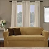 41NV49obKcL. SL160  Collin Stretch Separate Seat Sofa Slipcover in Gold