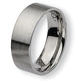 Brushed Flat Stainless Steel Ring (8.0 mm) - Sizes 6-13