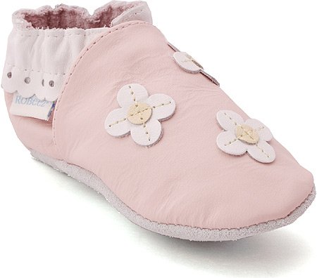 Robeez Infant/Toddler Flower Patch Slip-On,Pastel Pink,18-24 Months (US Toddler 6.5-8 M)