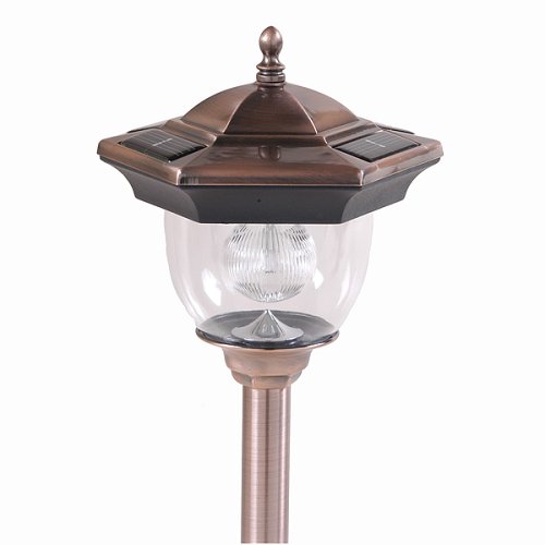 Antique Copper Acorn Stake Solar Lantern