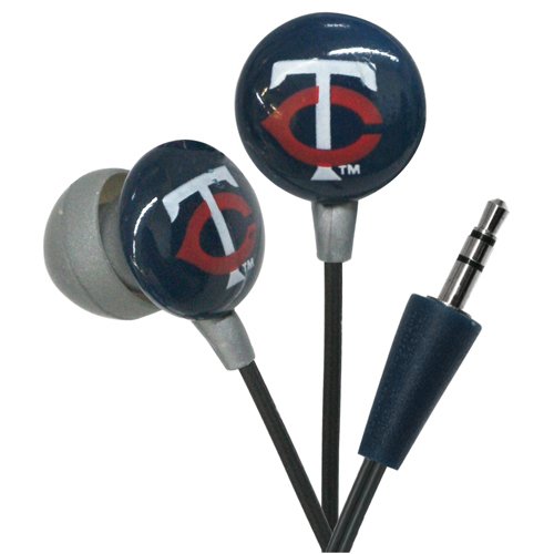 iHip MLF10169MIN MLB Minnesota Twins Printed Ear Buds, Blue/Red