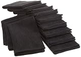 Bardwil Cotton Barmop, Pack of 12 Kitchen Towels, Black