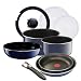 Seb - L5008803 - Starter Set - Ingenio Email - Po�les et Casseroles avec poign�e amovible et couvercle en verre