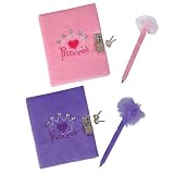 Set of Plush Princess Diaries & Pens (includes one purple;one pink)