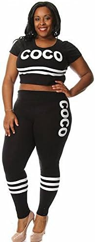 Plus Size Coco Short Sleeve Crop Top and Leggings Set