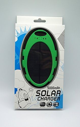 JJF 5000mah Portable USB Charger Power Bank,water Shock Dust Resistant Dual USB Charger for Iphone 6, 6 Plus, 5s, 5c, 4s, 4, Ipods, Ipad Mini Retina (Apple Lightning Adapter Included), Samsung Galaxy Note 2, Note 3, S2 S3, S4, S5, Most Android/windows Smart Cell Phones, Gps, Tablets Constructed with a Solar Panel for Emergency Charging. For Iphone 6 Plus 5s 5c 5 4s, Ipods, Galaxy Note 4 3, Galaxy S5 S4 S3, Lg G3, Nexus, HTC One M8, Gopro Camera, GPS and More (green)