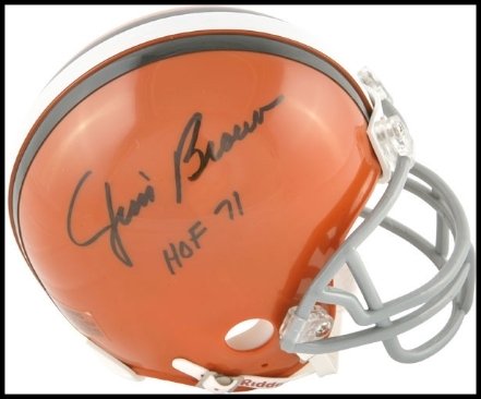 Jim Brown Autographed/Hand Signed Mini Helmet