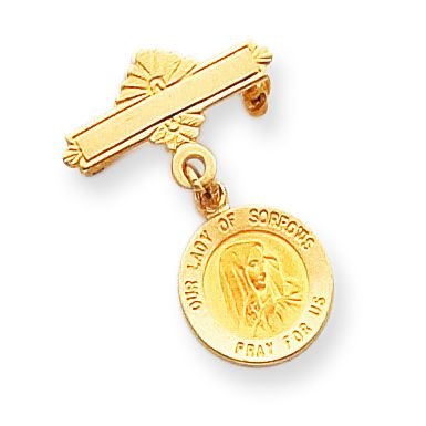 14k Our Lady of Sorrows Medal Pin