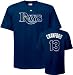 Carl Crawford Majestic Name and Number Navy Tampa Bay Rays T-Shirt - Large