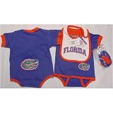 Florida Gators NCAA Infants / Babys / Kids Creeper, White Bib, and Bootie Set
